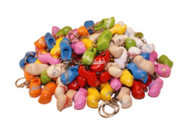 100 stuks Sleutelhanger + 1 klompje 3,5 cm - Colorfull Holland