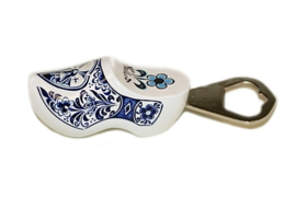 Flesopener klomp 8,5 cm - Wit Delftsblauw