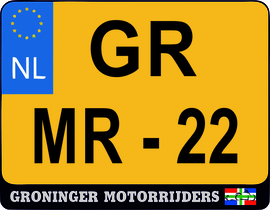 Nummerbord sticker Groninger Motorrijders