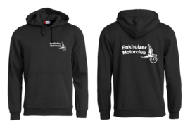 Hoodie EMC | Borst en ruglogo wit