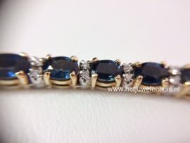Tenniscollier met saffier en diamant