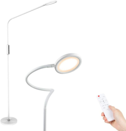 Staande witte Led lamp, dimbaar, 12 W, 5 helderheidsmodi en 5 kleurtemperaturen