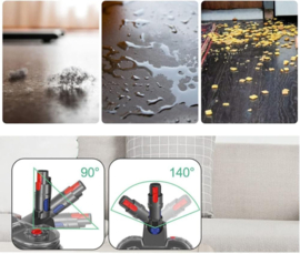 SIDANO® Dweilmop opzetstuk ter vervanging voor Dyson V15 V11 V10 V8 V7 stofzuiger, dweilopzetstuk met waterreservoir en 6 wasbare dweilen