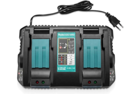 SIDANO® Dubbellader/snellader voor Lithium-ion accu's/batterijen ter vervanging voor Makita DC18RD 14.4V - 18V