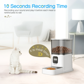 SIDANO® Voerautomaat voor dieren - katten en honden - automatisch - digitaal display - 6 liter