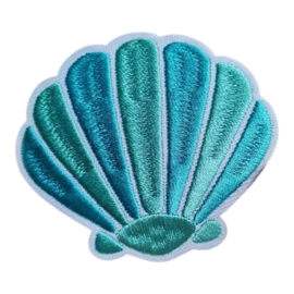 Embleem  - schelp - 6.9 x 6.2cm - applicatie - opstrijken - strijken - patch