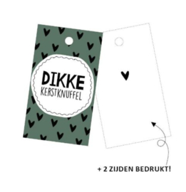 5x Cadeaulabel " Dikke kerstknuffel" 