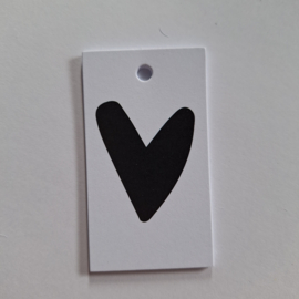 3x Cadeaulabel " Zwart Hart"