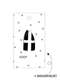 3x Cadeaulabel mijter Sinterklaas