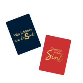 2x mini kaartje sinterklaas - schoencadeau - post uit spanje - wat lekkers van de sint - sinterklaas