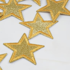 Embleem Ster - stars - 6.5 x 3.5 cm - applicatie - opstrijken - strijken - patch