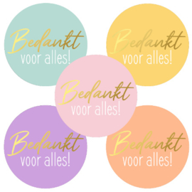 10x Sticker Bedankt voor alles