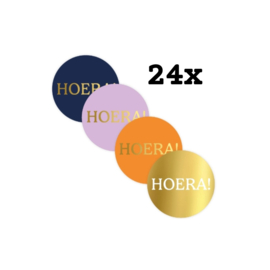 24x Sticker HOERA Mix