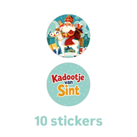 10 Sinterklaas Stickers - Kadootje van de Sint - leuk inpakken - sintsticker - schoencadeau - pakje van de sint