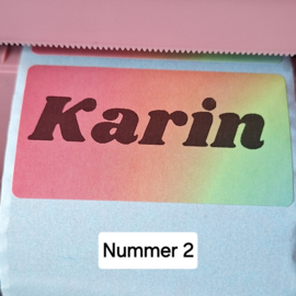 Naam Sticker 58x32mm Roze Groen