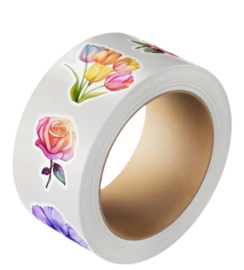 500x Stickers op rol bloemen