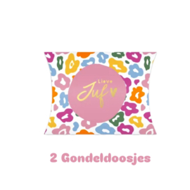 2x Gondeldoosje - Leopard color JUF - school - leerkracht