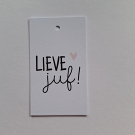 3x Cadeaulabel  "Lieve Juf! "
