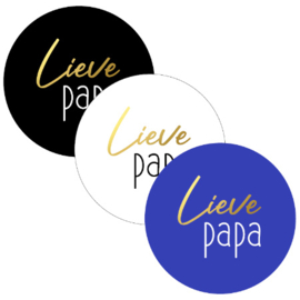 3x Sticker Papa Blauw goudfolie