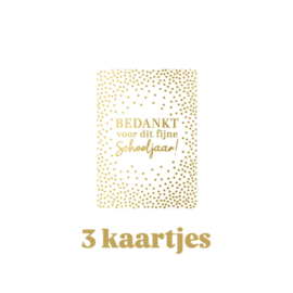 3 kleine kaartjes - Bedankt voor dit fijne schooljaar - onderwijs - leerkracht - juf - meester