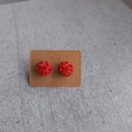 Oorbelset Disco dots rood