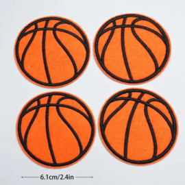 Embleem  - basketbal - 6 cm - applicatie - opstrijken - strijken - patch