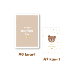 Set Baby kaart - 1 kaart A6 en 1 kaart A7 -  baby - geboorte - geleverd zonder envelop