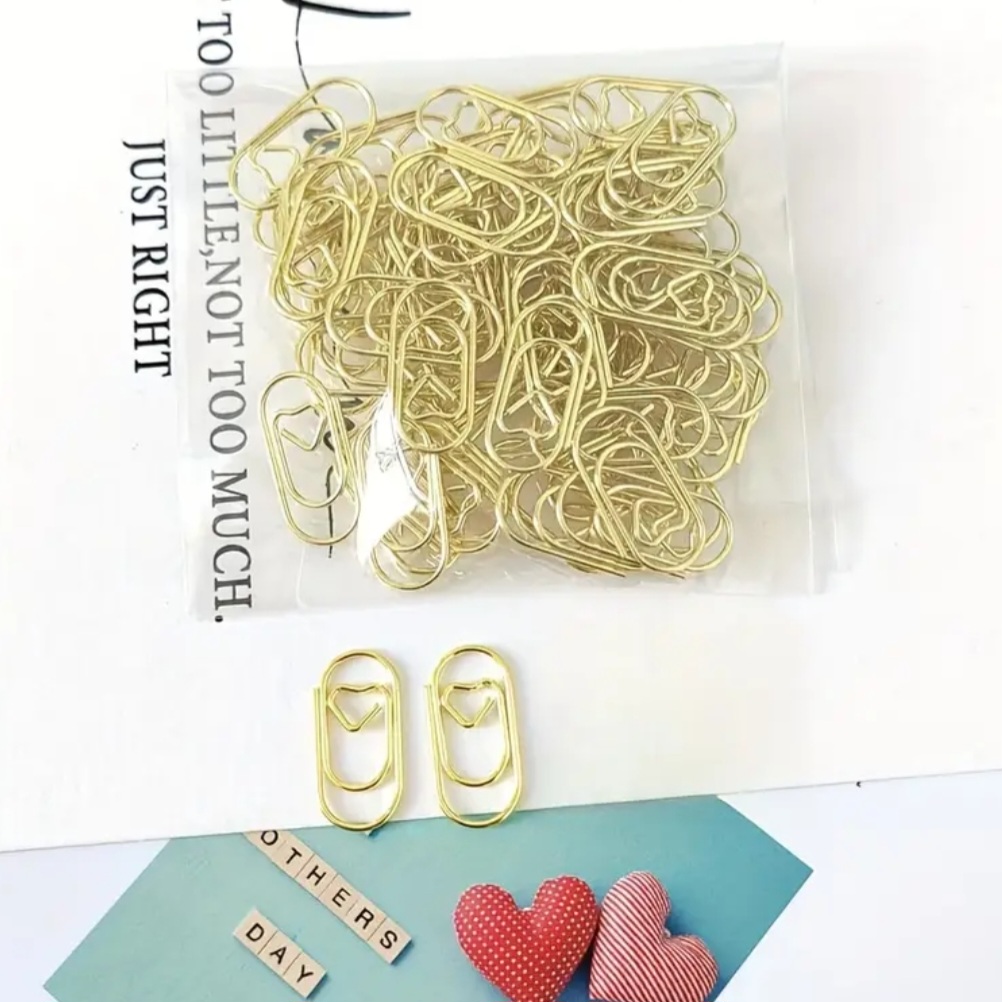 200 mini paperclips gouden hartje