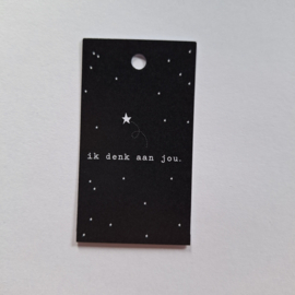 3x Cadeaulabel " ik denk aan jou."