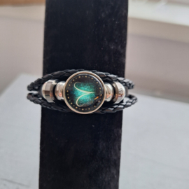 Zwart leren armband Ram