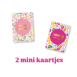 2x mini Color Leopard - terrazzo - Hiep hiep hoera - kadootje voor jou - cadeau leuk inpakken