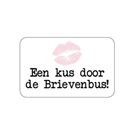 10x Sticker " Kus door de brievenbus "