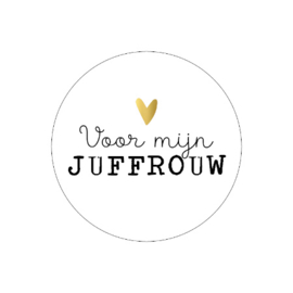 250x Sticker " voor mijn JUFFROUW " op rol
