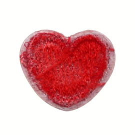 Embleem mini - 5 stuks - hart - hartje - liefde - rood- 1.3 x 1.5 cm - applicatie - opstrijken - strijken - patch