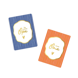 2x mini kaartje -  OPA OMA - live oma - de beste opa - vaderdag - moederdag