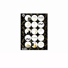 5x A5 Stickervel Sinterklaas zwart wit goud 15 stickers