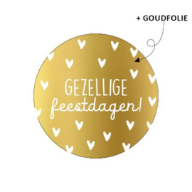 12x Sticker Gezellige Feestdagen  