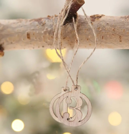 24 houten cijfers adventskalender - inclusief touw - advent -
