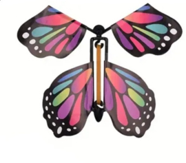 Dansende vlinder Rainbow witte stip