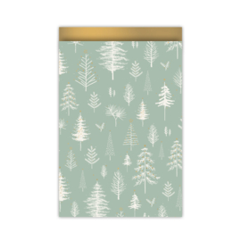 1x Cadeauzakje Tree Salie/Goud 