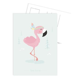 Tante-Kaartje kaart Flamingo