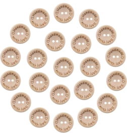 50 knoopjes Handmade with love - zelfgemaakt - DIY - kleding maken - 15mm