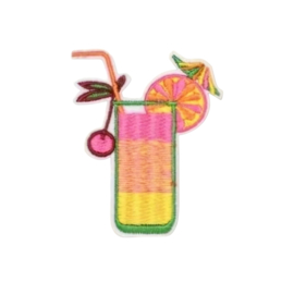 Embleem cocktail - drinken -  7 x 6 cm - applicatie - opstrijken - strijken