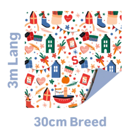 3m Cadeaupapier pakjes pret - 30cm - sinterklaas  - 5 december  - schoencadeau