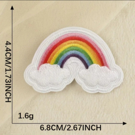 Embleem Regenboog - 4.4 x 7 cm - applicatie - opstrijken - strijken