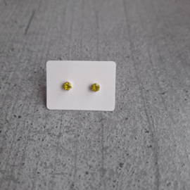 Oorbel Fake diamant Geel