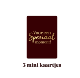 3 mini kaartjes - Voor een speciaal moment - A7 - 7x10cm - goudfolie - bruin