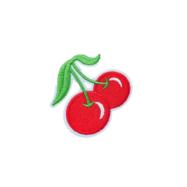 Embleem kers - kersen - Cherry -  6 cm - applicatie - opstrijken - strijken