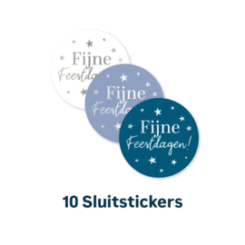 10 Stickers Fijne feestdagen - zilverfolie - kerst - kerstmis - 4cm