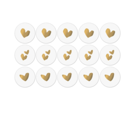 9x Sticker hartje Goud